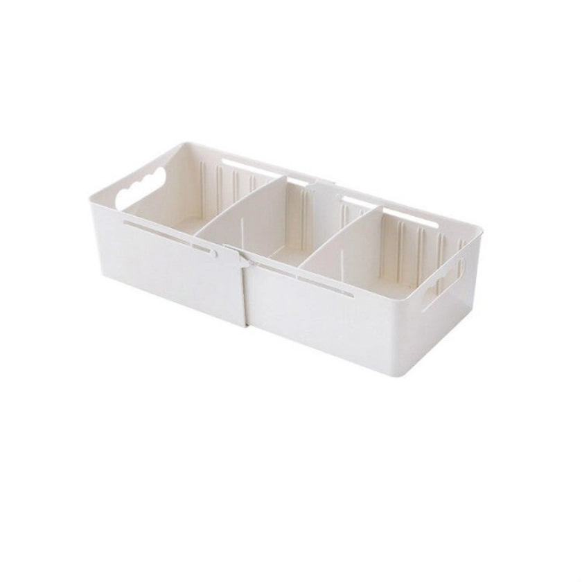 Retractable And Adjustable Three Pane Socks Storage Box(White) | CDON