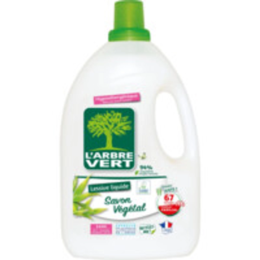 Lessive Liquide Hypoallergénique Au Savon Végétal L'ARBRE VERT : le bidon de 3L à Prix Carrefour