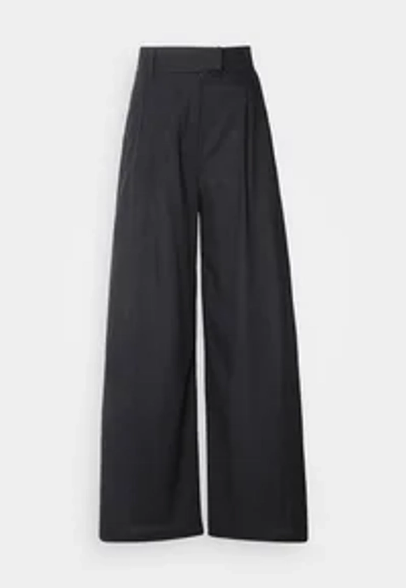 Anna Field LINEN BLEND - Pantalon classique - black/noir - ZALANDO.FR