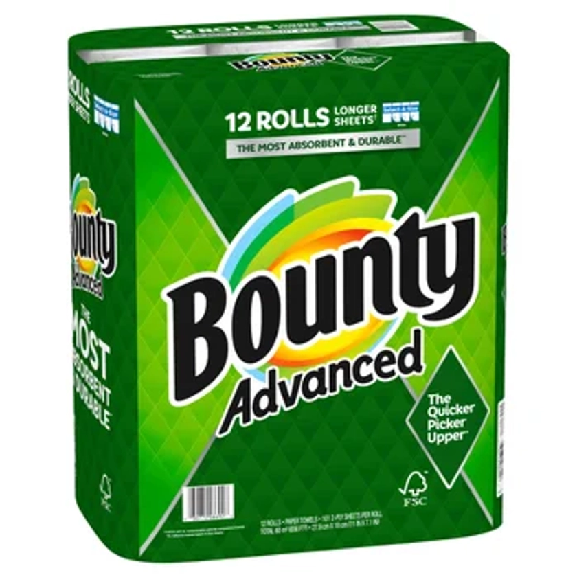 Bounty Advanced Paper Towels, 2-Ply, 101 Sheets, 12-count