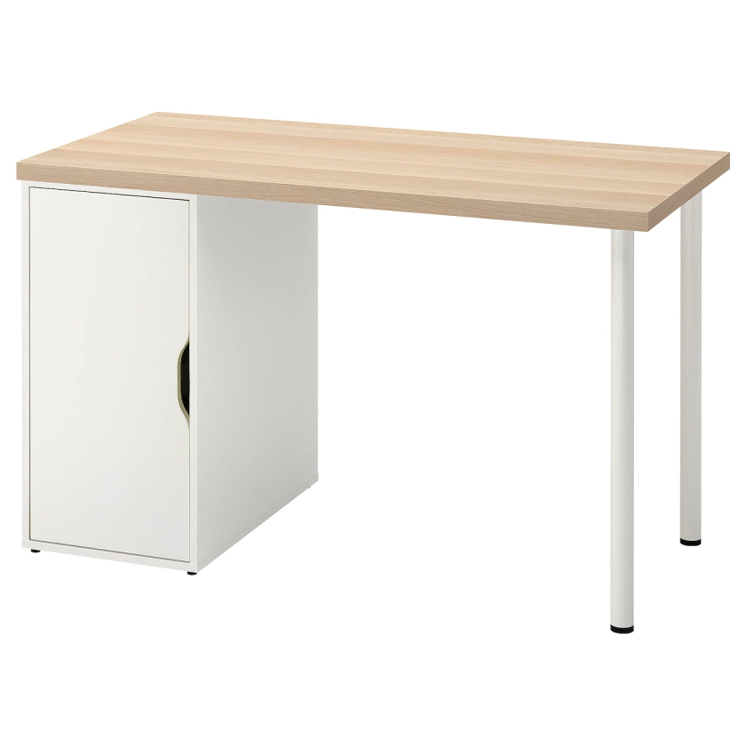 LAGKAPTEN / ALEX Bureau - teinté blanc/motif chêne blanc 120x60 cm