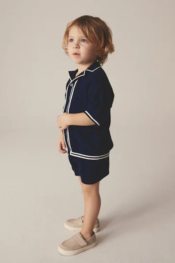 Buy Navy Knitted Shirt and Shorts Set (3mths-10yrs) from the Next UK online shop