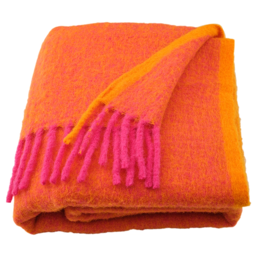 KLIPPOXEL Throw - orange/bright pink 51x67 "