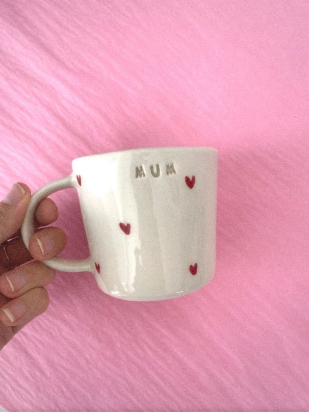 Perfect Gift for Mum Gift for Mothers Day Ceramic Mug With Name Personalized Gift for Her Handmade Coffee Mug Coffee Cup Floral Love Hearts - Etsy Australia