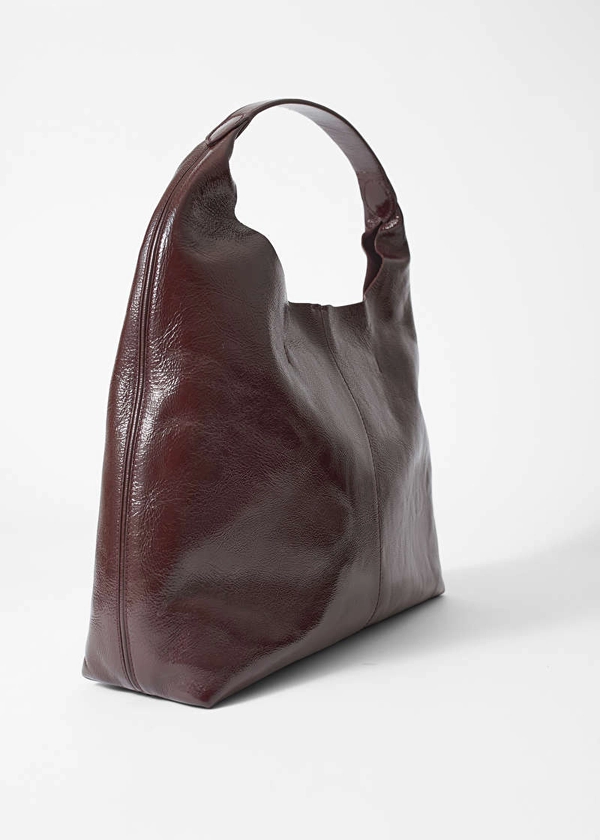 Patent-Leather Tote - Burgundy - & Other Stories GB