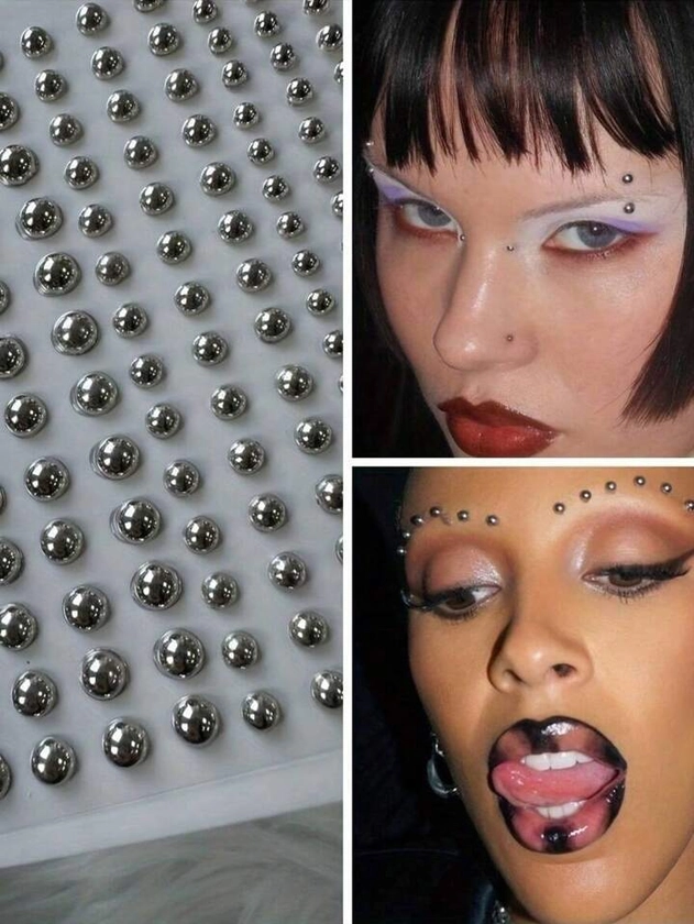 1 pieza Y2K Punk Vibes: Pegatinas de pedrería artificial fáciles de pegar, perfectas para un cambio de imagen instantáneo de fiesta - Accesorios de ojos, nariz y orejas adecuados para mujeres y niñas