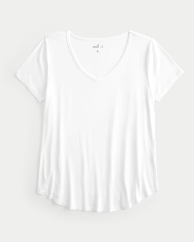 Women's Easy V-Neck Icon T-Shirt | Women's Tops | HollisterCo.com