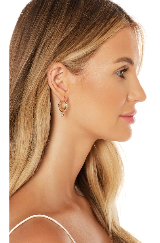 Ettika Embellished Hoop Earrings in Gold | REVOLVE