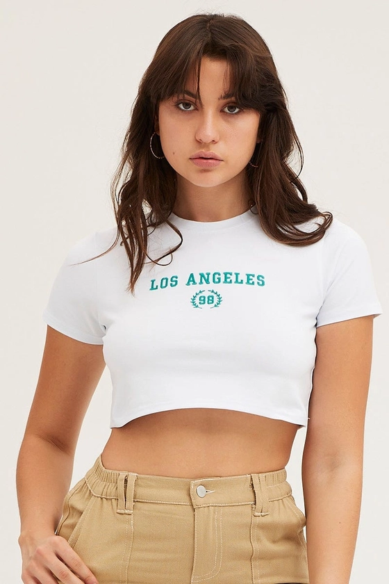 Women’s White Baby Tee | Ally Fashion