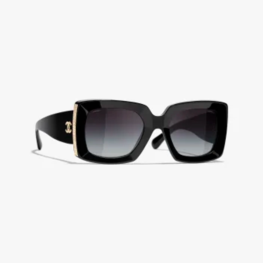 Sunglasses: Rectangle Sunglasses, acetate — Fashion | CHANEL