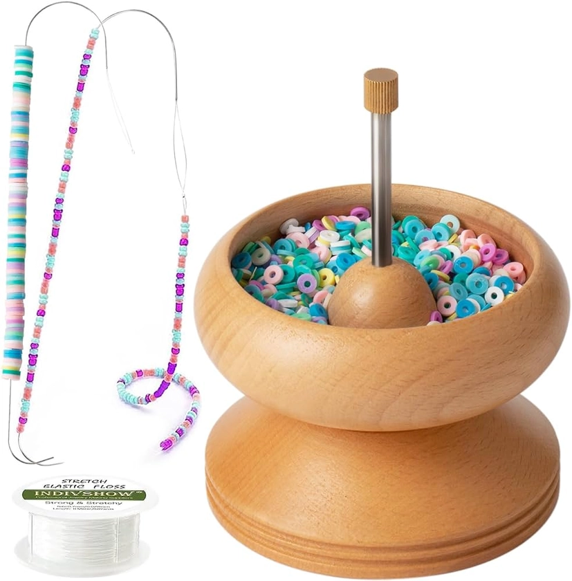 Amazon.com: INDIVSHOW Clay Bead Spinner for Bracelet Jewelry Making String Seed Beads for Jewelry, Fringe and DIY Arts & Crafts : Arts, Crafts & Sewing