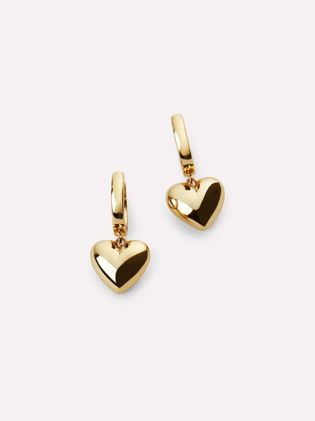 Puffed Heart Hoops - Jessica | Ana Luisa Jewelry