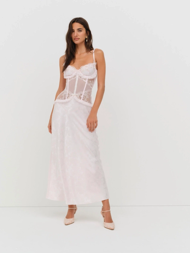 Maribel Maxi Slip Dress — Pink