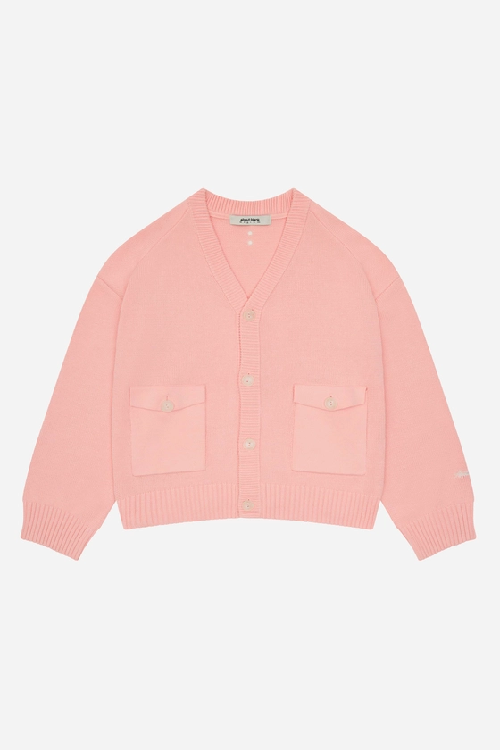 about:blank | button cardigan pink