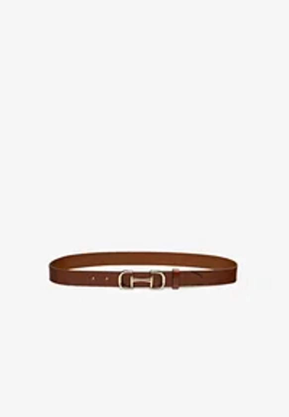 WITH DOUBLE BUCKLE - Ceinture - brown