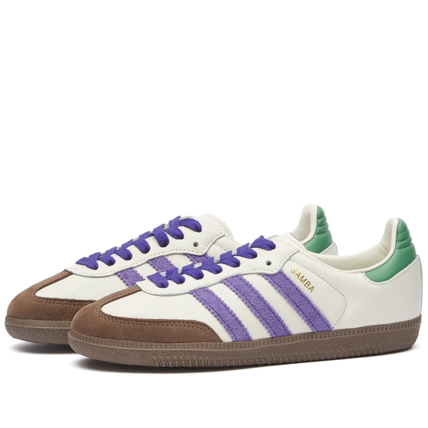 Adidas Samba OG Off White, Collegiate Purple & Pre Loved Green | END.