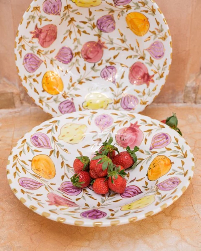 GRANDE ASSIETTE À PÂTES TUTTI FRUTTI GOLD