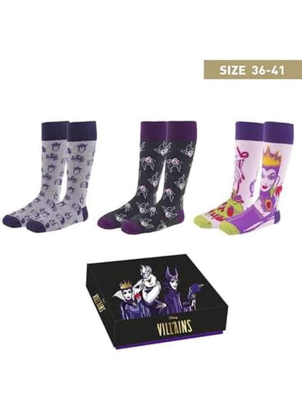 3 paires de chaussettes Méchantes de Disney