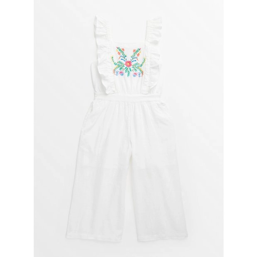 Buy White Floral Frill Embroidered Jumpsuit 9 years | Dresses, jumpsuits and outfits | Tu