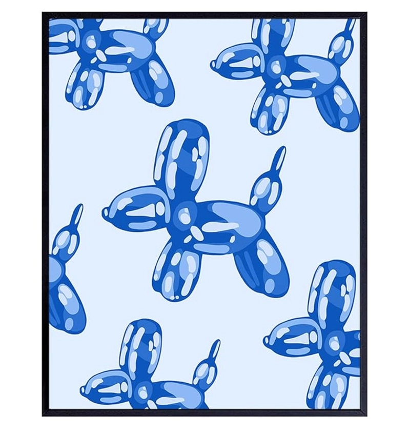 Amazon.com: Pop art Balloon Dog Wall Art - Aesthetic Contemporary art - Preppy Room Decor - Blue VSCO Retro art Bedroom Decor - Trendy Modern art Poster - Woman Teen Girl Dorm Room Decor - Yellowbird Art & Design : Handmade Products
