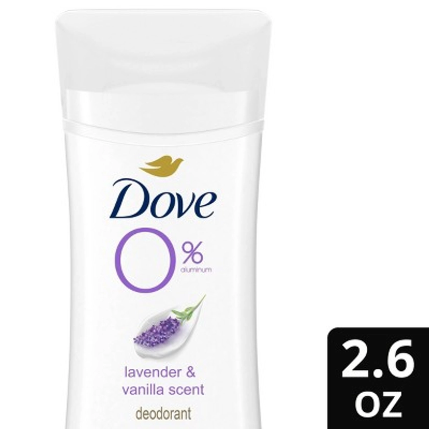 Dove Beauty 0% Aluminum Lavender & Vanilla Women's Deodorant Stick - 2.6oz