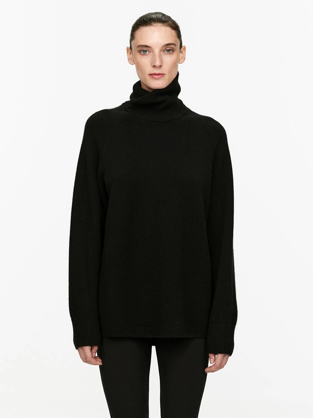 Roll-Neck Cashmere-Wool Jumper - Black - ARKET FI