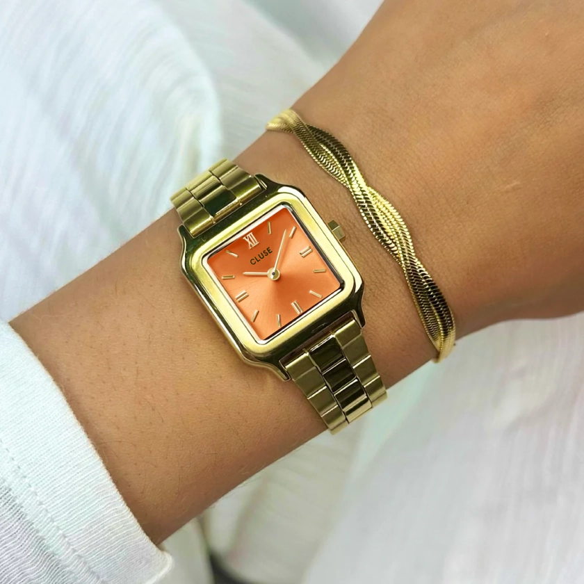 Gracieuse Petite Watch Steel, Apricot, Gold Colour