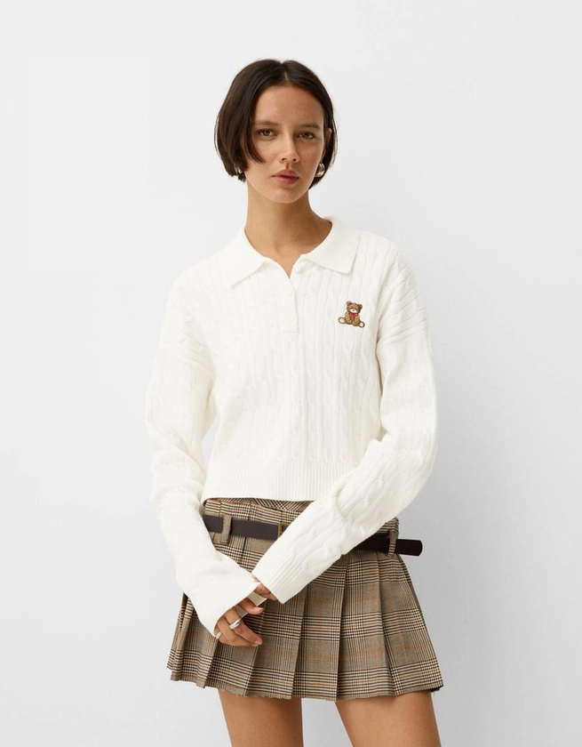 Embroidered polo collar sweater - New - Women