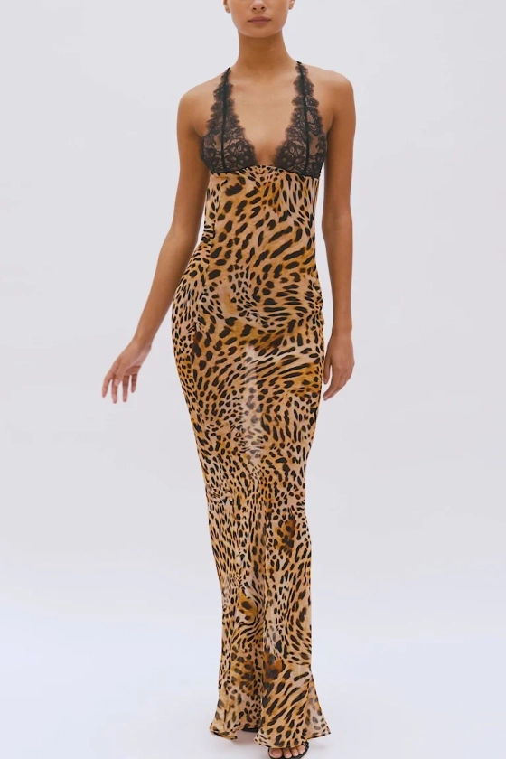 Akima Leopard Slip Dress