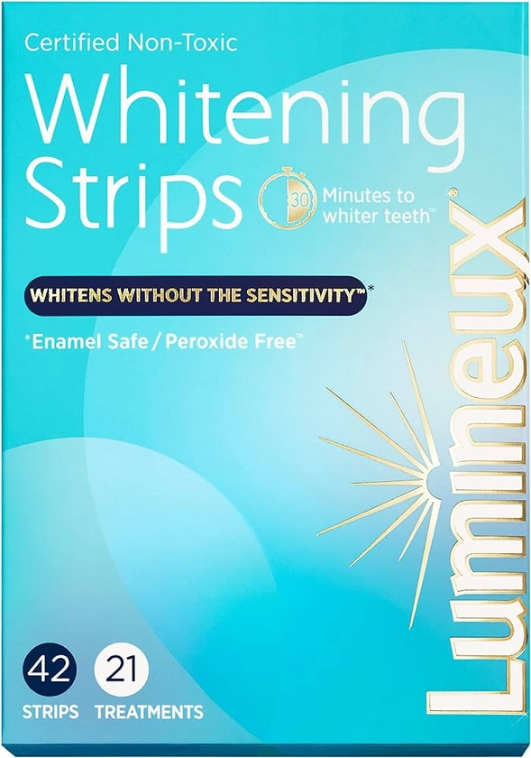 Lumineux Teeth Whitening Strips 21 Treatments – Peroxide Free - Enamel Safe for Whiter Teeth - Whitening Without The Sensitivity - Dentist Formulated and Certified Non-Toxic - Sensitivity Free