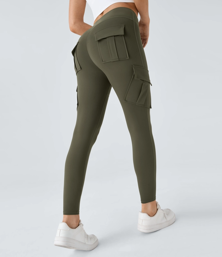 Women’s High Waisted Cargo Pocket Skinny Yoga Leggings - Halara 