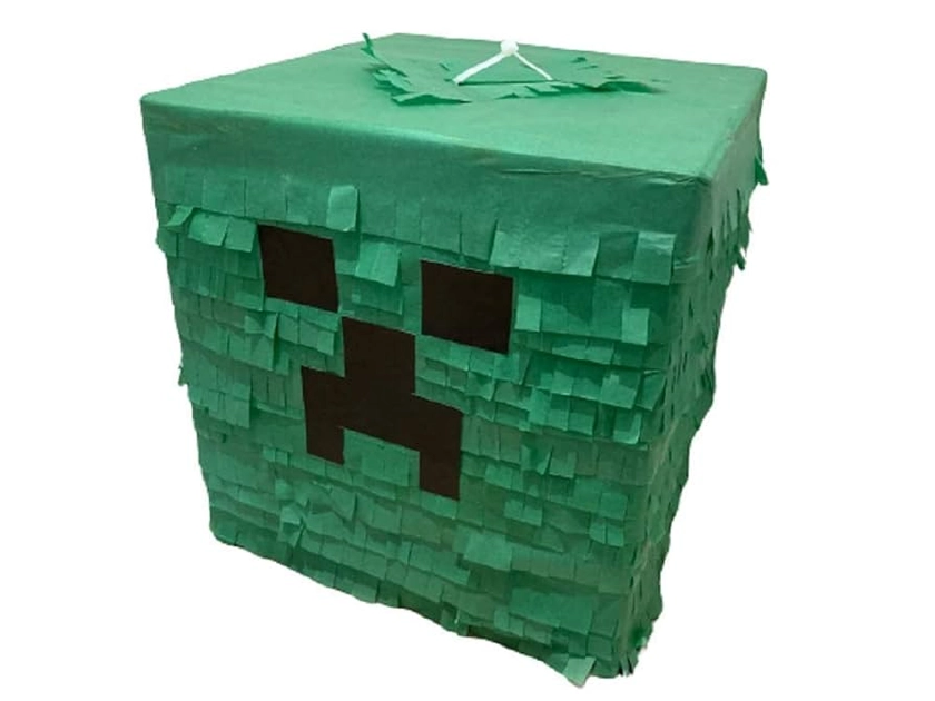 Miner Zombie Pixel Birthday Pinata - Gaming-Themed Party Supplies Decoration for Game Players. Ideal for Kids' Fun Parties, Halloween, and Special Occasions or Celebrations : Amazon.co.uk: Handmade Products