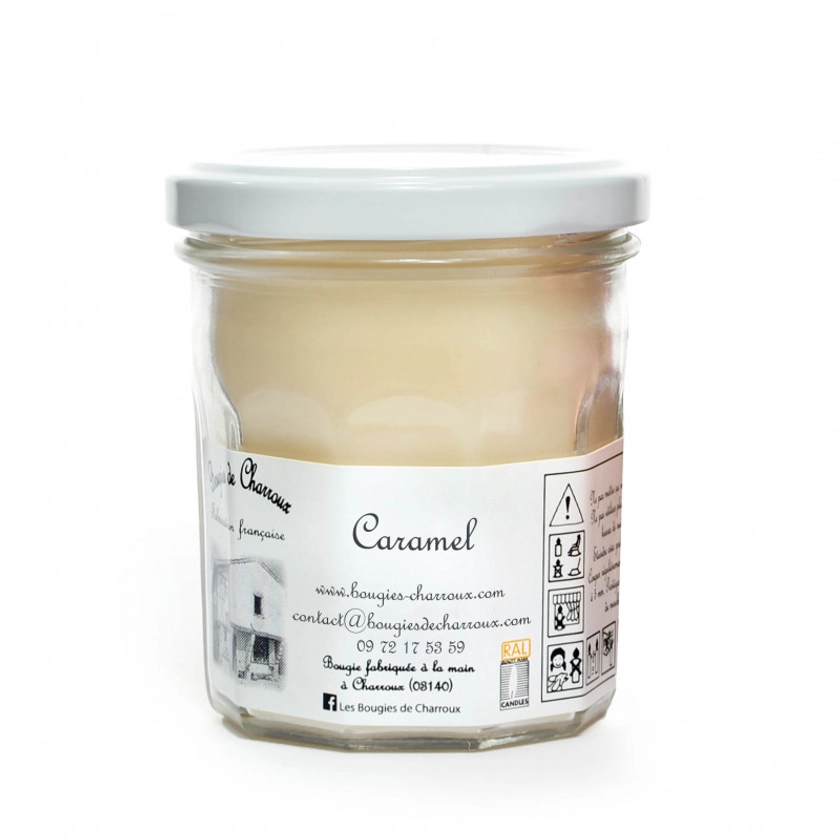 Bougie parfumée Caramel : senteur gourmande Les Bougies de Charroux