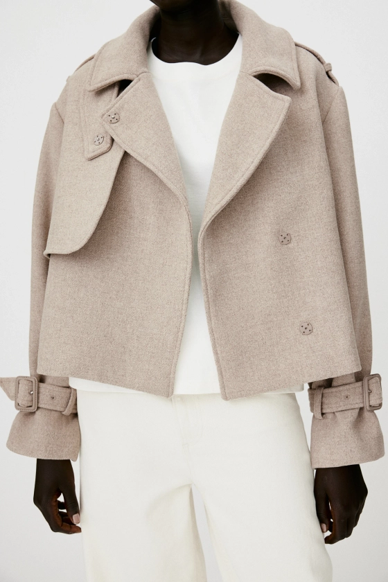 Trenchjacke - Langarm - Kurz - Hellbeige - Ladies | H&M DE