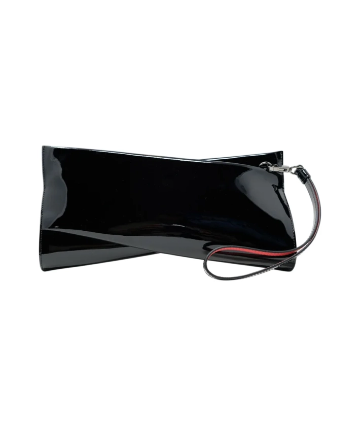 Christian Louboutin Black Patent Leather Loubitwist Clutch Bag