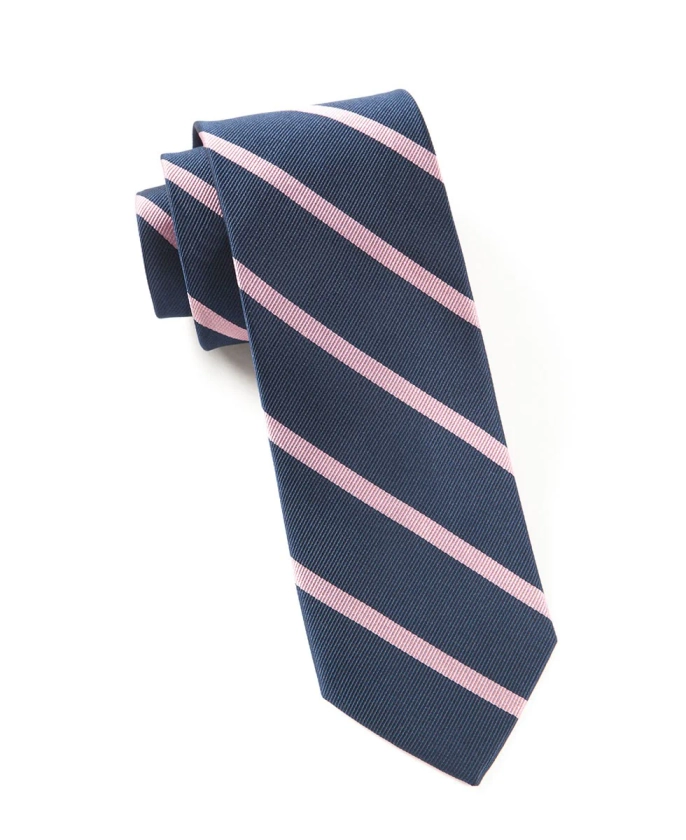 Trad Stripe Navy Tie | Silk Ties | Tie Bar