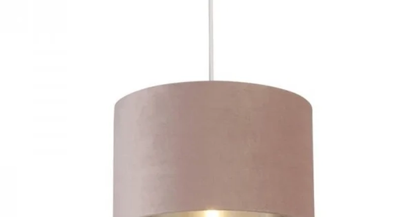 Drum - Shade Only - Pink Velvet Shade with Silver Inner Ø 28 cm