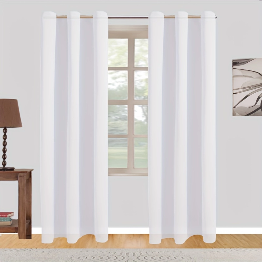 1 Panel Indoor Simple Light Filtering Curtain, Grommet Top Curtains For Living Room Bedroom Home Decor