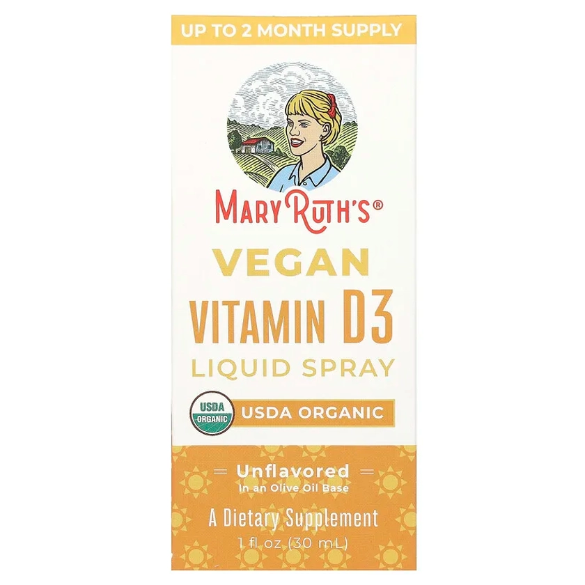 Vegan Vitamin D3 Liquid Spray, Unflavored, 1 fl oz (30 ml) 