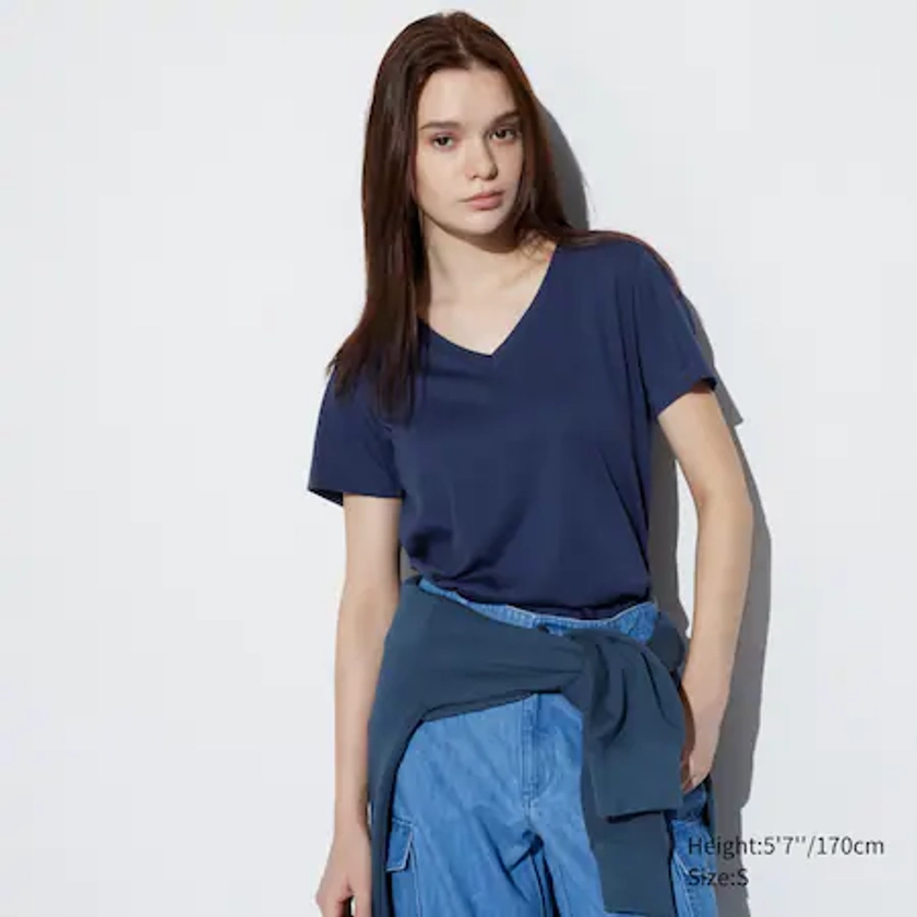 T-Shirt 100% Coton Supima Col V | UNIQLO FR