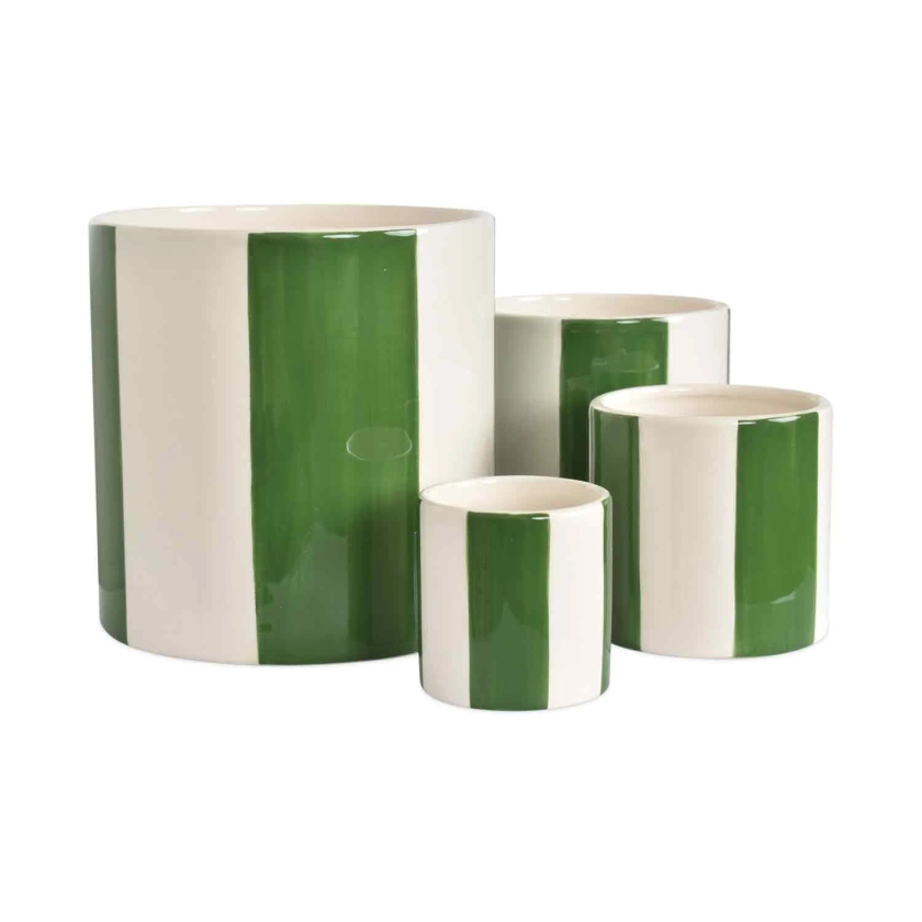 PRETTY - Set de 4 pots rayures Vert