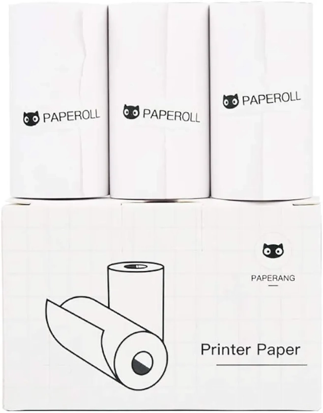 Papier Thermique pour Mini imprimante, Papier D'imprimante Photo Bluetooth 57 x 30cm Sans Fil Portable en Blanc (3Rolls)