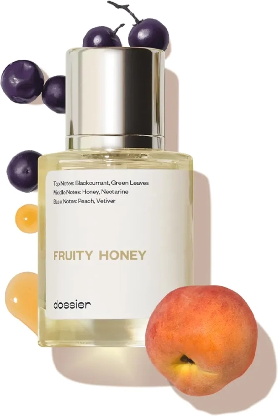 Dossier - Fruity Honey - Eau de Parfum - Inspired by J.Malone's Nectarine Blossom & Honey - Perfume Luxury - Pure Infused - Paraben-Free - Vegan - For Women Men Unisex - Fragrance 1.7 oz (Spray 50ml)