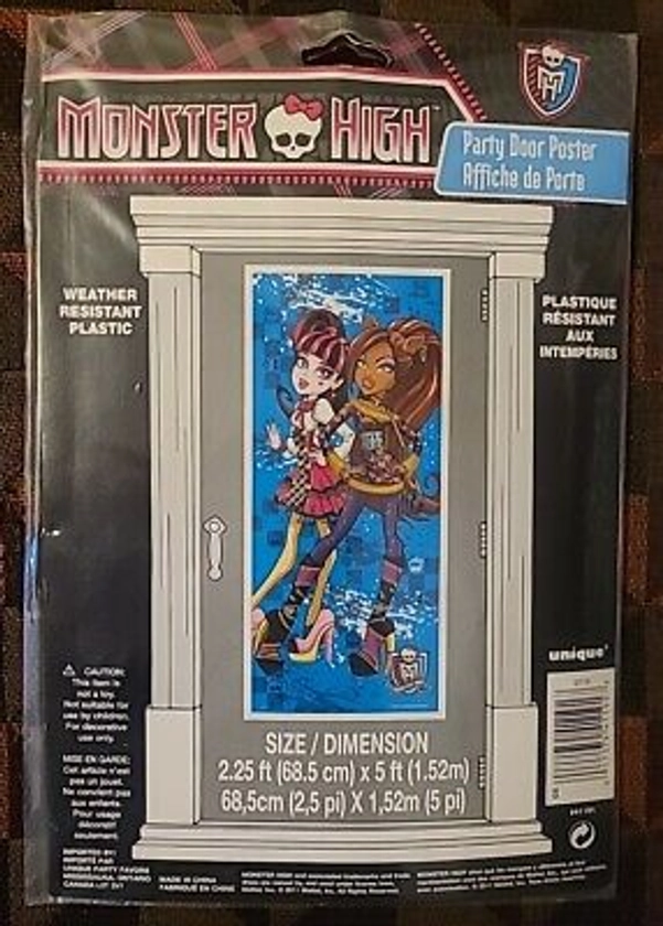 Monster High Dolls Party Door Poster Weather Resistant NOS 2011 27" x 60" Sealed