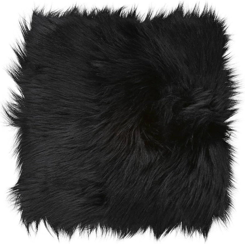 10 Inches Mini Square Faux Fur Rug， Small Fluffy Area Rug Cushion for Living Room Sofa Bedroom Floor Soft Square Chair Cover Seat Pad Nail Mat for Photographing Background of Jewelry