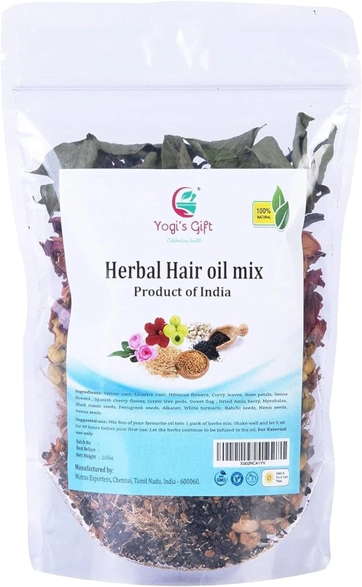 Yogi’s Gift | Herbal Hair oil mix | 18 Essential raw herbs for oil infusion