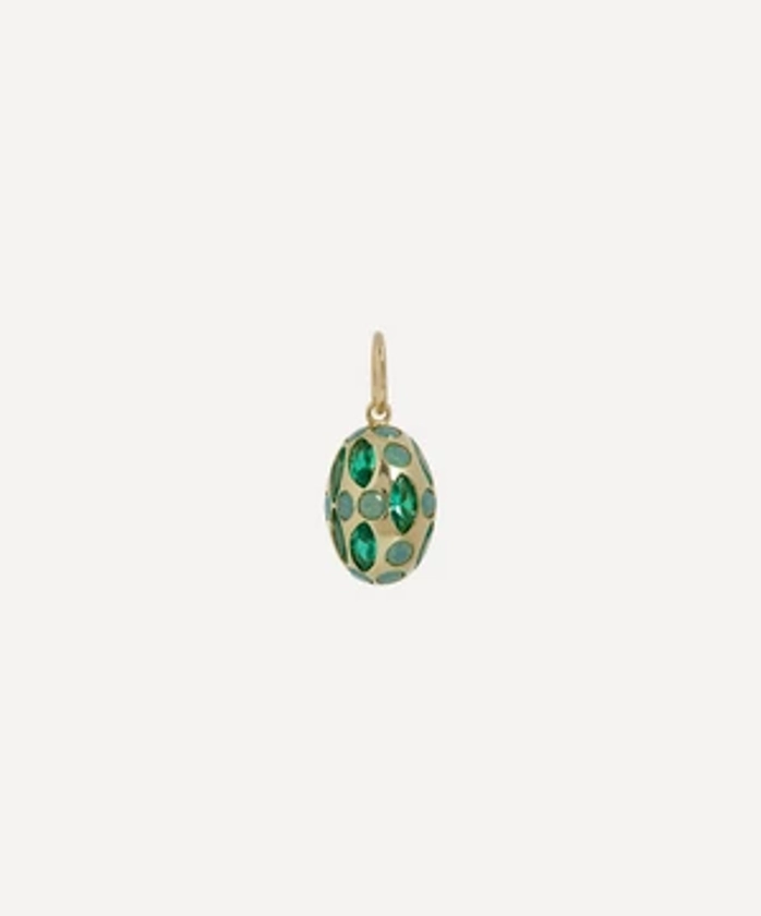 Liberty 9ct Gold Aragon Tsavorite Opal Pendant | Liberty