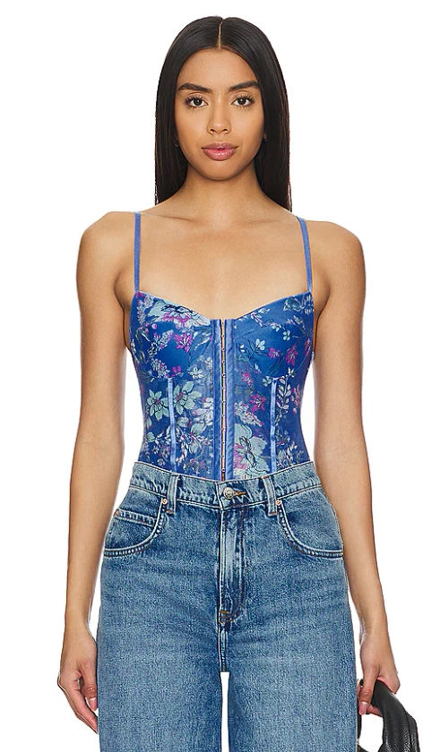 x Intimately FP Printed Night Rhythm Bodysuit In Floral Combo