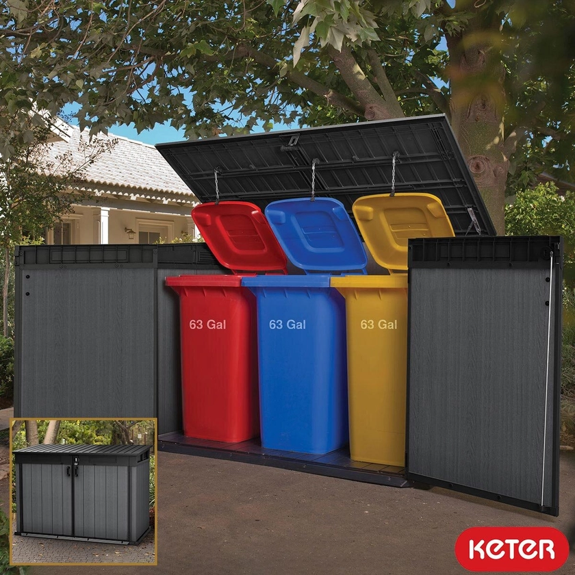 Keter Cortina Mega Store 6ft 3" x 3ft 7" (1.9 x 1.1m) Horizontal 2,020 Litre Storage Shed