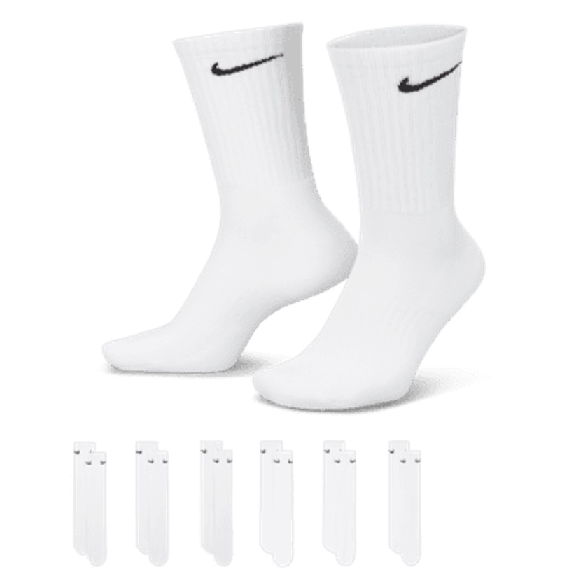 Chaussettes de training mi-mollet Nike Everyday Cushioned (6 paires). Nike FR